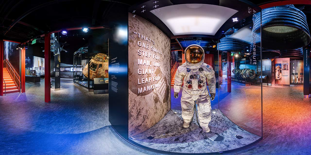 Apollo spacecraft and Moon exploration displays in Destination Moon