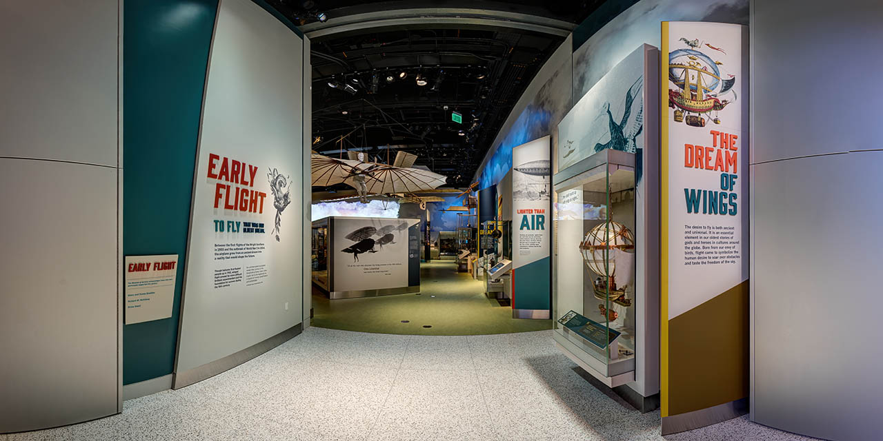 Early aircraft and aviation experiments in the Early Flight gallery