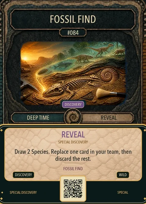 Fossil Find special discovery card