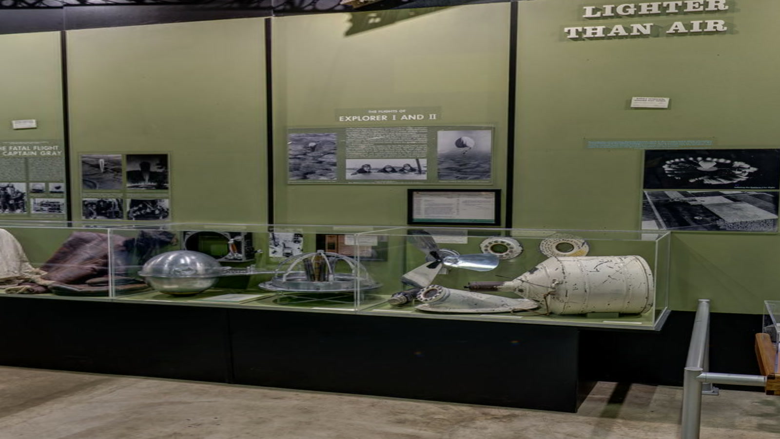 Flights of Explorer I and II in the gallery