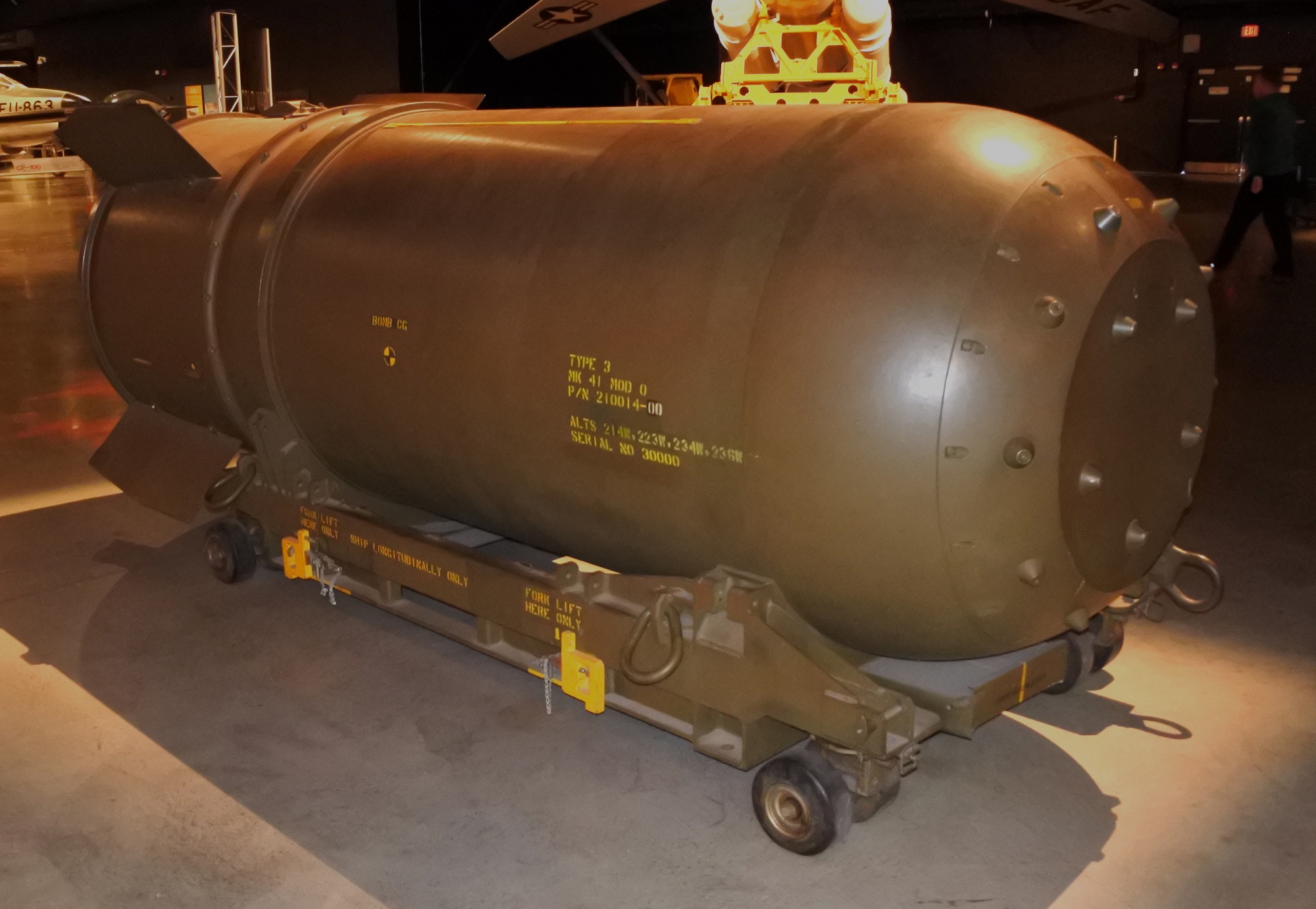 Mark 41 thermonuclear bomb displayed at the National Museum of the U.S. Air Force