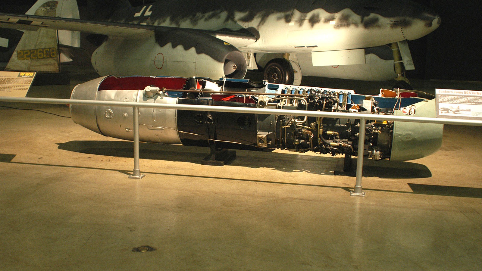 Junkers Jumo 004 turbojet on exhibit