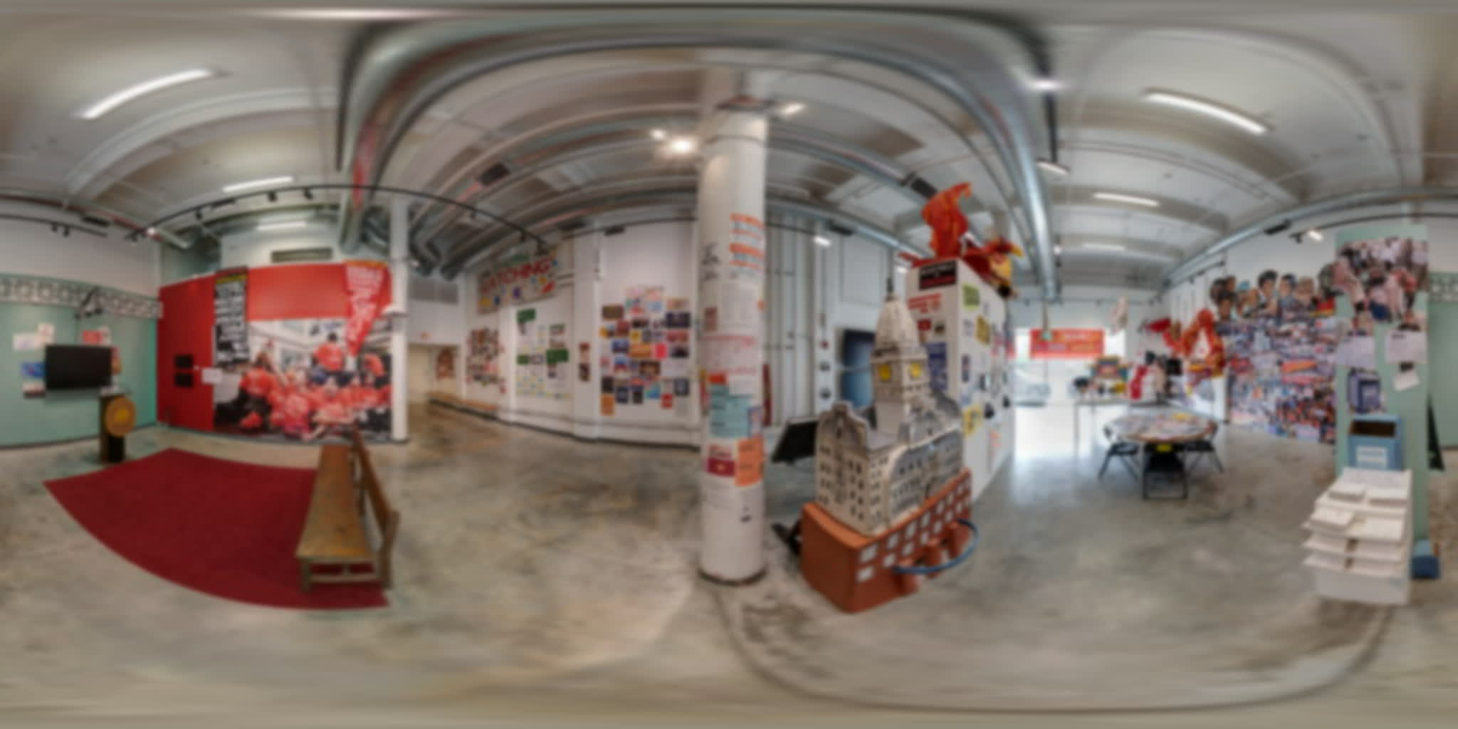 Interactive station and campaign materials inviting visitors to carry the movement’s messages outward.