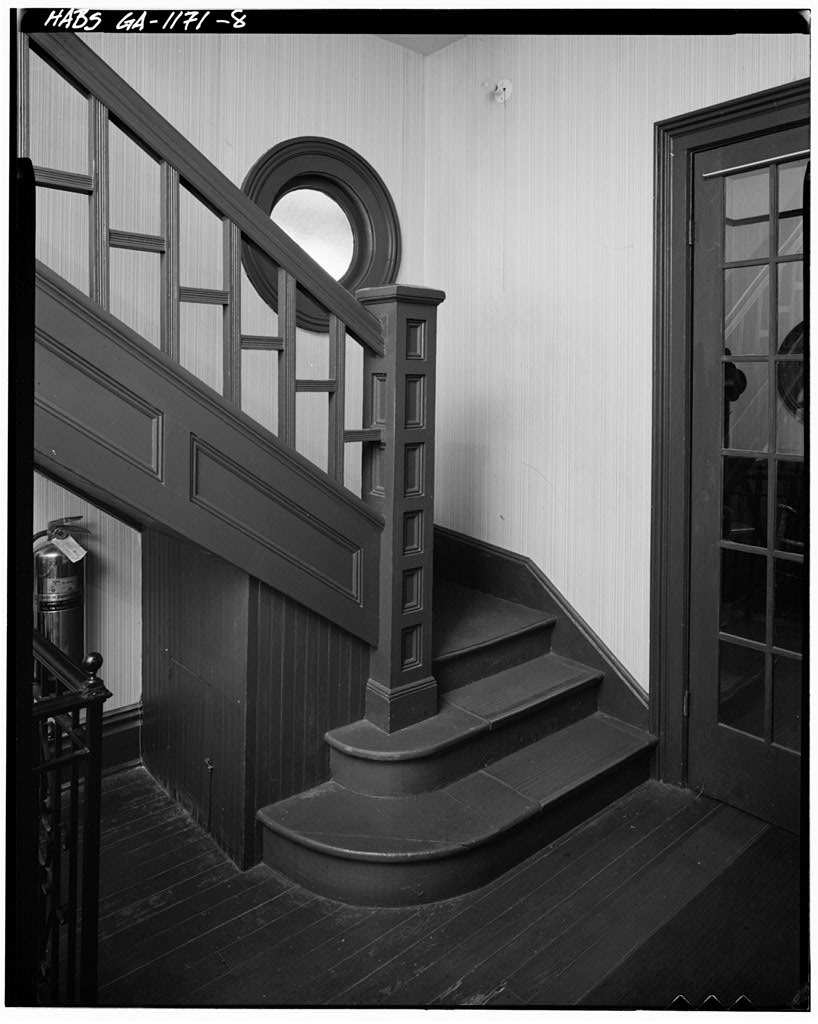 Historic American Buildings Survey photograph of the Birth Home staircase