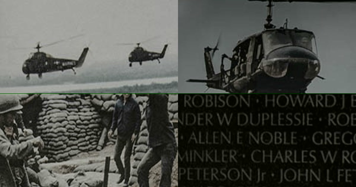 Archival scenes from the Pentagon's Vietnam War commemorative exhibit