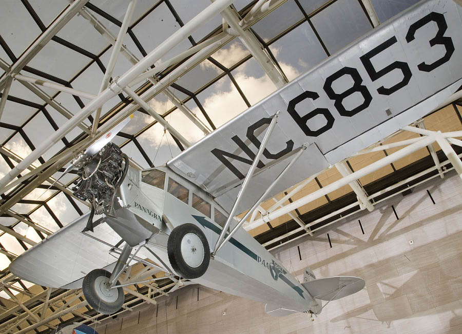 High-wing single-engine monoplane with an enclosed cabin, Panagra markings, and registration NC6853.