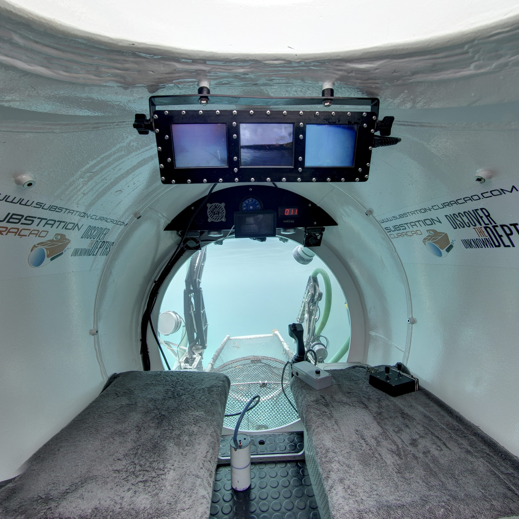 Interior of the Curasub research submersible