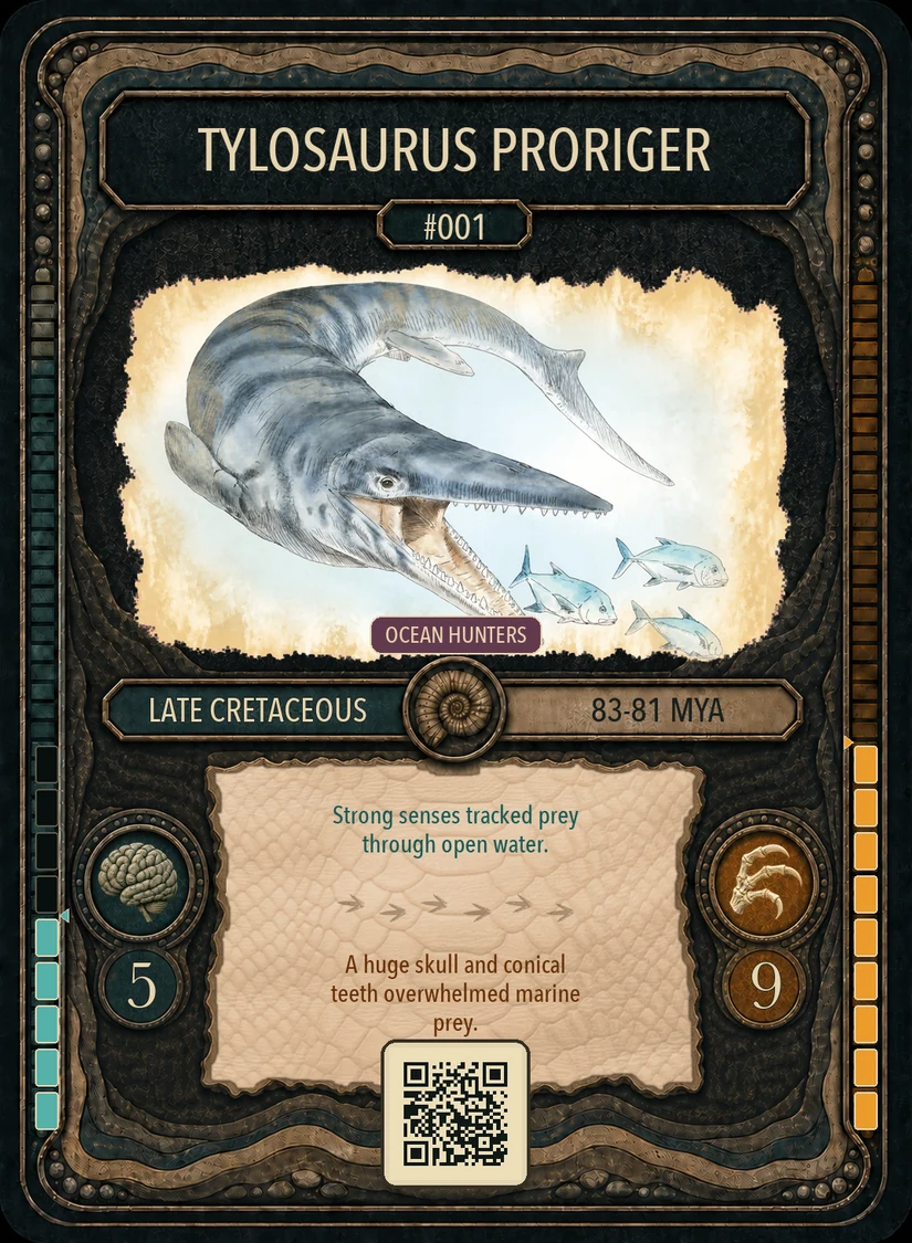 Tylosaurus proriger Deep Time discovery card