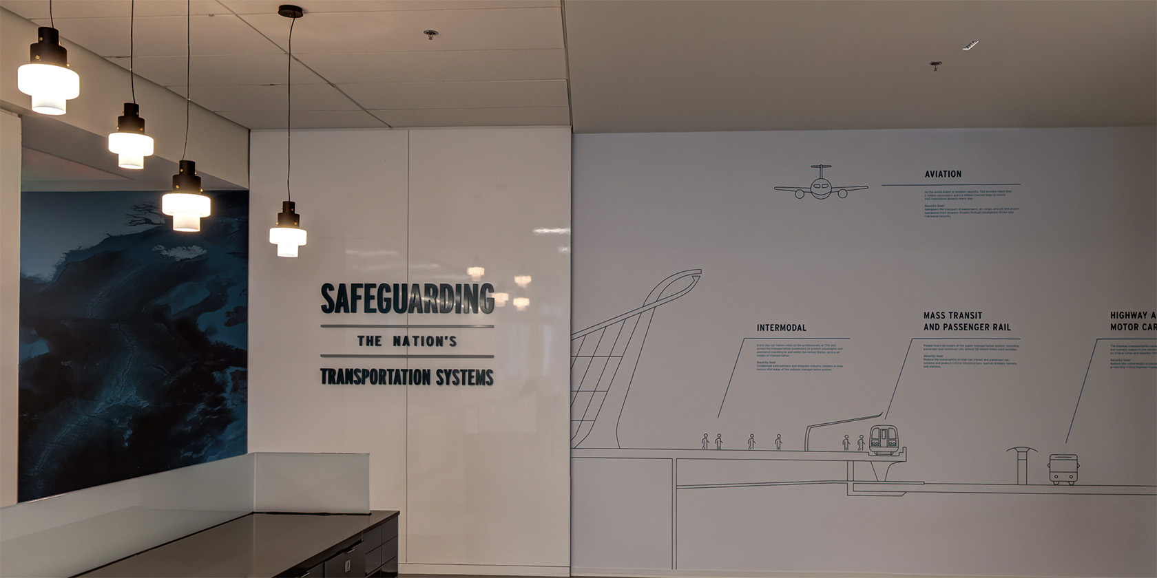 Mission Hall artwork representing multiple transportation modes