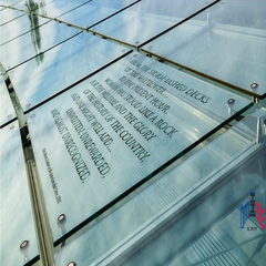 Clara Barton’s words etched into a glass tablet above the memorial