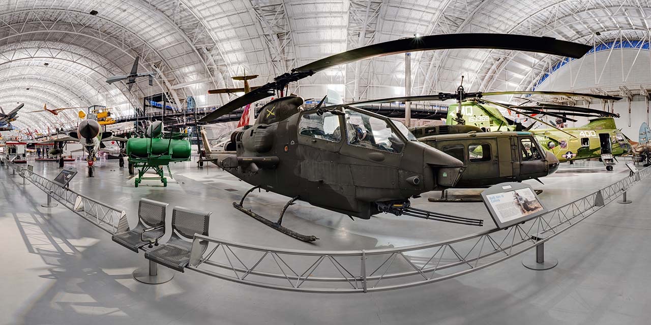 Aircraft and helicopters inside the Steven F. Udvar-Hazy Center